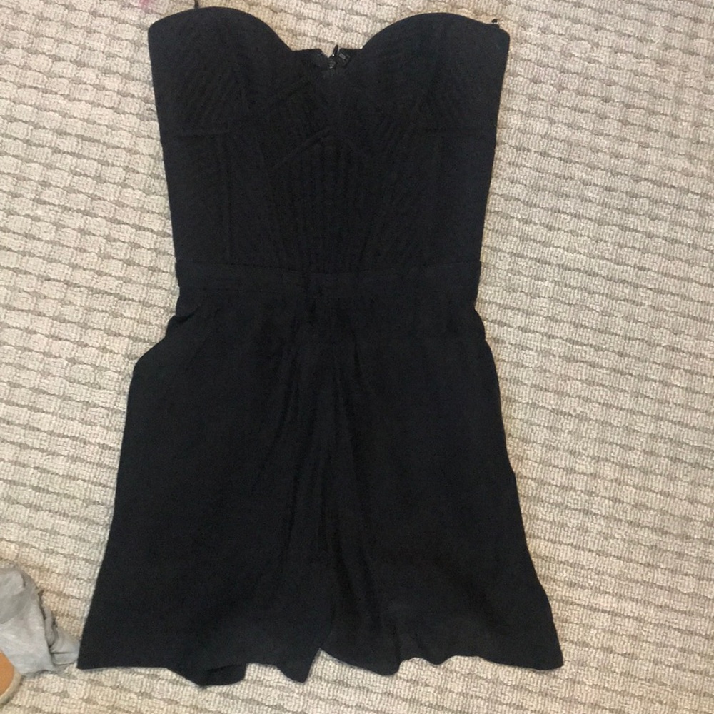 Parker Black Bustier Romper Strapless